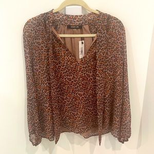 Sugar Lips Leopard Print Ruffle Blouse